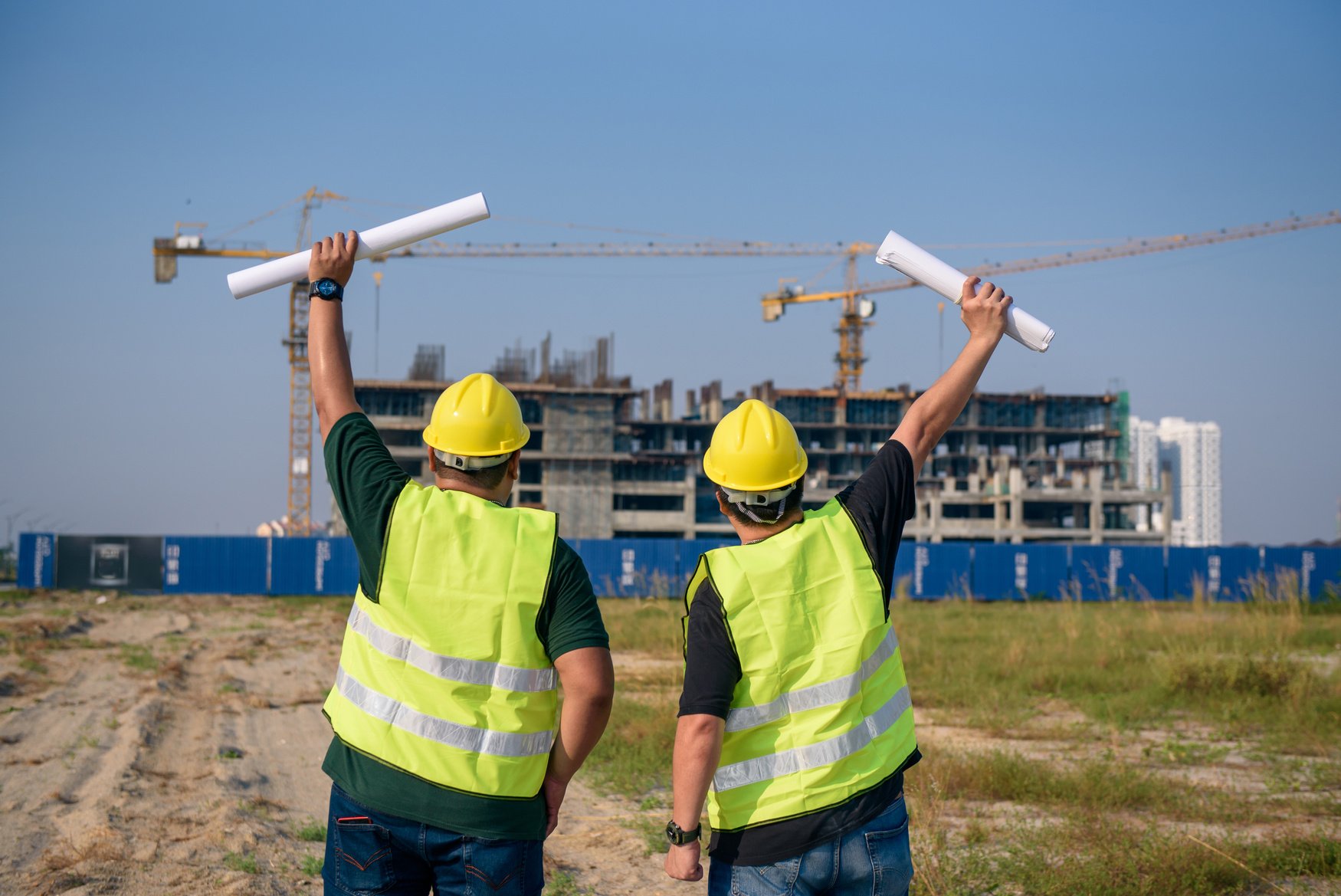 Asian architect in construction site